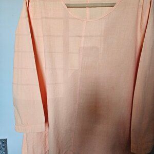 Hot Cotton Linen Shirt, tangerine color